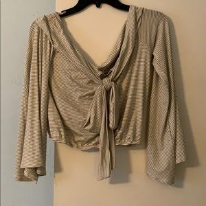 Vintage Havana Knit bell sleeve crop top